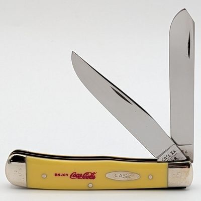 Ltd 1980 Case XX Coca-Cola Advertising Yellow Synth Trapper 3254
