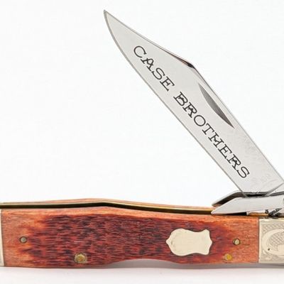 Ltd 2003-07 Case Brothers Scrolled Bolster Mint Set 1 of 250 Chestnut Bone Cheetah 6111 1/2