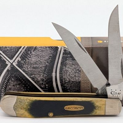 2013 Case XX Carhartt Olive Green Bone Wharncliffe Trapper 6207W w/ Box