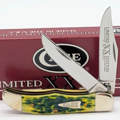 Ltd 2002 Case XX Lemon Lime Bone Pocket Hunter 62165 w/ Box