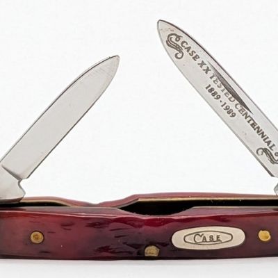 Ltd 1989 Case XX Centennial Red Bone Small Pen Knife R6201