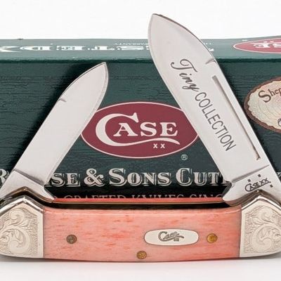 2006 Case XX Tiny Collection Scroll Bolster Salmon Bone Baby Butterbean 62132 w/ Box