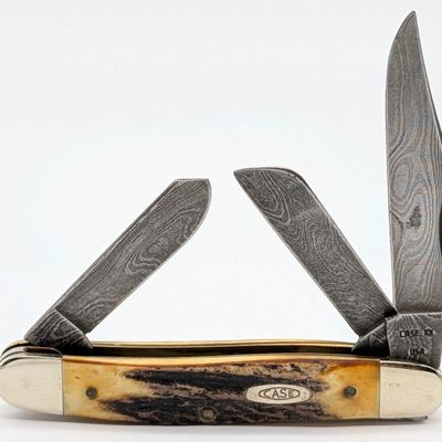 1989 Case XX Stag Damascus Stockman 5347