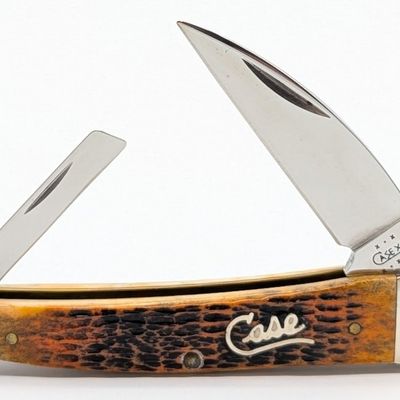 2002 Case XX Silver Script Autumn Bone Seahorse Whittler 6355WH