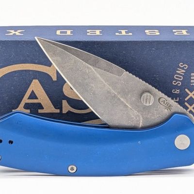 NIB 2023 Case XX Blue Anodized Aluminum Westline Spring Assist Folding Knife