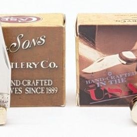 2011 Case XX Crimson & New Black Bone Tiny Trappers 62154 w/ Boxes