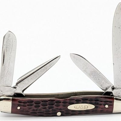 1940-64 Case XX Red Bone Punch Blade Stockman 64047P
