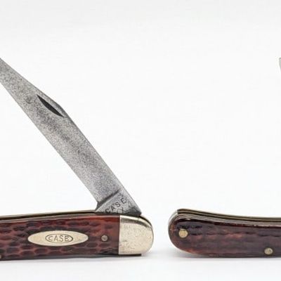 1940-64 Case XX Jigged Bone Slimline Trapper & Texas Toothpick