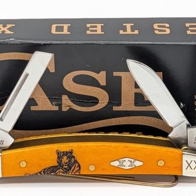 2023 Case XX Tiger Persimmon Orange Bone Small Congress 6468 w/ Box