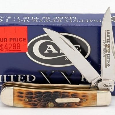 Ltd 2007 Case XX Dark Molasses Bone Wharncliffe Tiny Trapper 62154 w/ Box