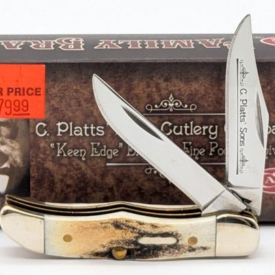 2005 Case XX C. Platts' Sons Burnt Stag Pocket Hunter 52165 w/ Tin