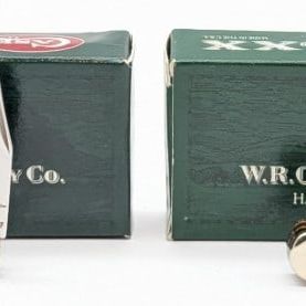 2005 & 07 Case XX Burnt & Lime Green Tiny Trapper 62154 w/ Boxes