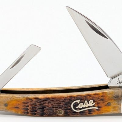2002 Case XX Silver Script Autumn Bone Seahorse Whittler 6355WH
