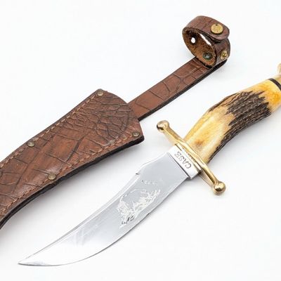 1960s Case XX Stag Kodiak Bear Bowie Knife w/ Sheath