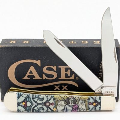2022 Case XX Stained Glass Angel Natural Bone Trapper 6254 w/ Box