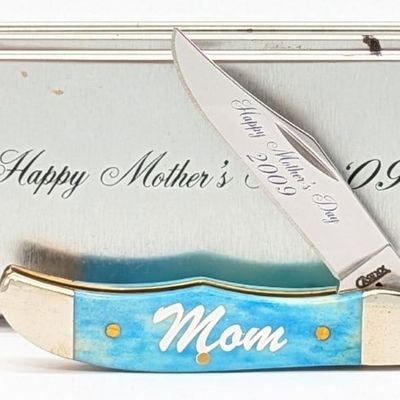2009 Case XX Mother's Day Sky Blue Bone Pocket Hunter 61165 w/ Tin