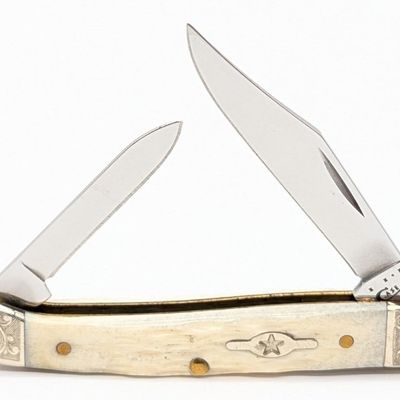 Ltd 2011 Case XX Scroll Bolster Natural Bone Mini Copperhead 62109X