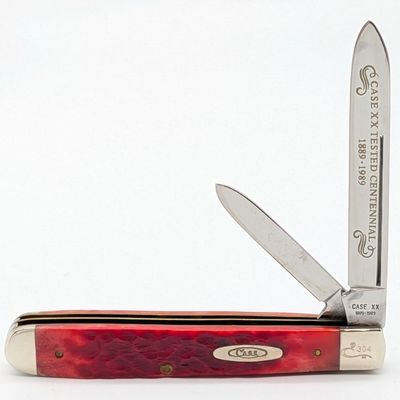 Ltd 1989 Case XX Centennial Red Bone Long Pull English Jack Knife R62019