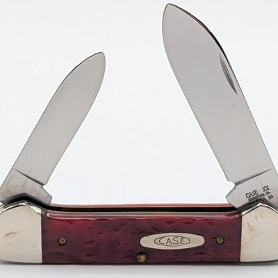 1991 Case XX Dark Red Bone Canoe Knife 62131