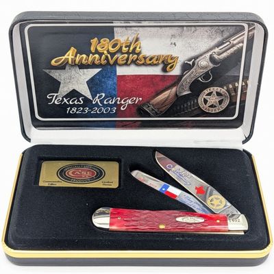 2025 Case XX Texas Ranger 180th Anni Red Bone Trapper 6254 w/ Case