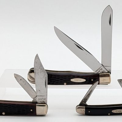 1940-64, 74, & 79 Case XX Delrin & Slick Black Folding Knives