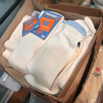 Sale Photo Thumbnail #76: Vintage Trenway Blue Toe king-size tube socks with original tags.