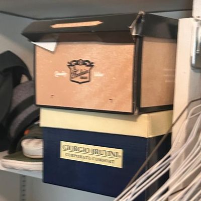 Sale Photo Thumbnail #68: Vintage Florsheim and Giorgio Brutini shoe boxes.