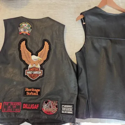 Milwaukee & Unik Leather Motorcycle Vest Size XL 