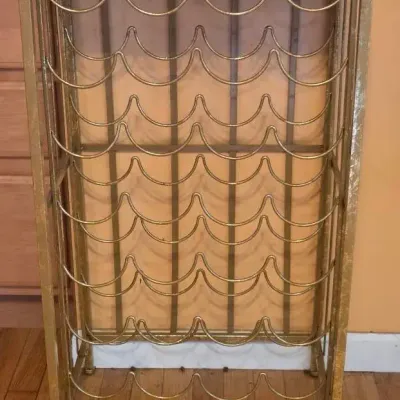 Metal Mirrored Top Wine  Rack