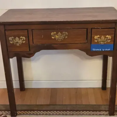 Vintage Three-Drawer Side Table / Writing Desk