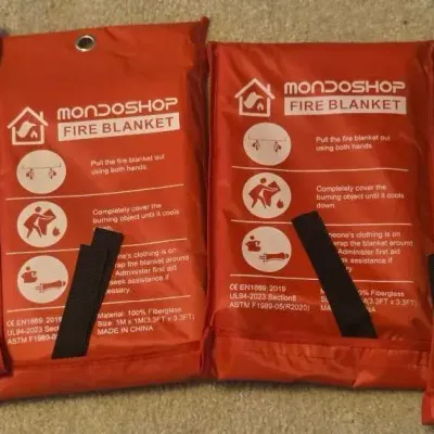 MondoShop Fire Blankets – Lot of 4 Emergency Fire Suppression Blankets