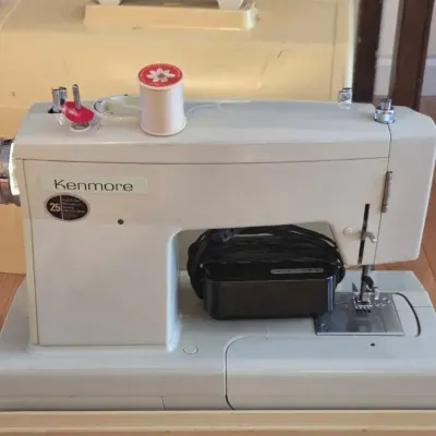 Kenmore Portable Sewing Machine with Carrying Case & Supplies