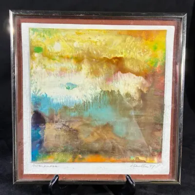 Leon Saulter Original Acrylic Pour Painting 1974