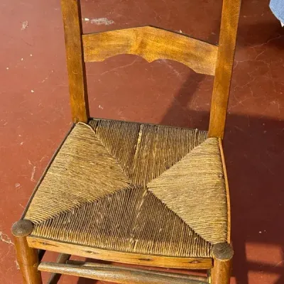 Vintage Wood Chair With Winter Accessories 