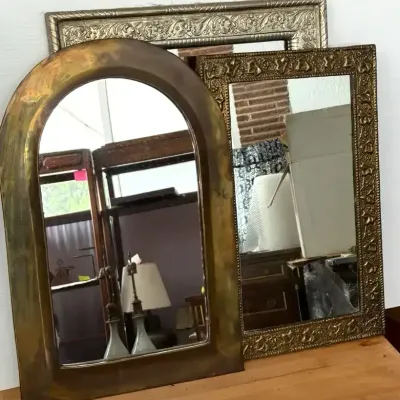 Metal Wrapped Decorative Mirrors