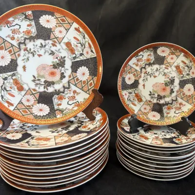 Saji Imari Style Dinner(12 )& Dessert/ Salad Plates(12)