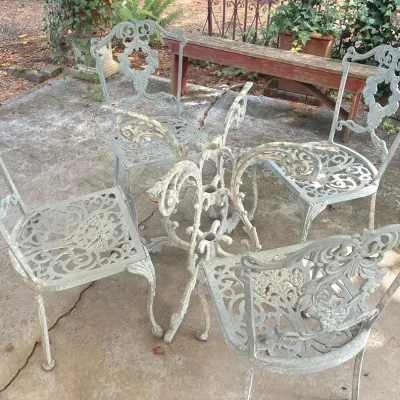 Metal Patio Chairs And Table Base 