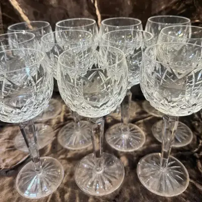 11 Waterford Crystal Lismore Tall Wine Glasses