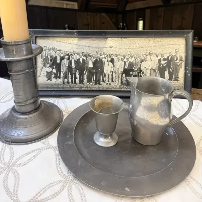 18th Antique London Pewter Plate, 1920’s Bank Photo & More