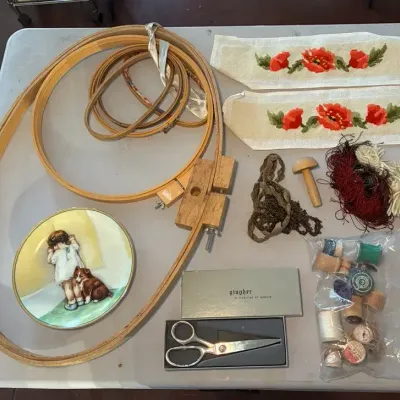 Large Embroidery Hoop And Gingher Shears