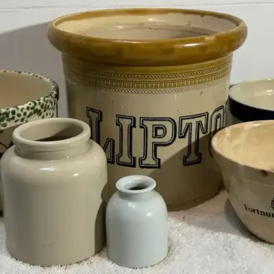 Lipton "10 lb" Storage Crock & Other Pieces