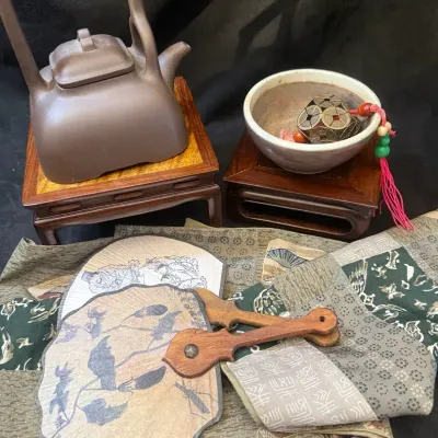 Yixing Zisha Clay Teapot, Feng shui Amulet, Wood Fans & More