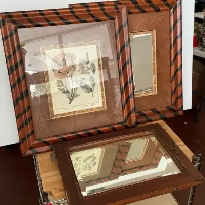 Framed Art Print & Two Mirrors