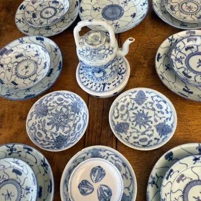 Antique /Vintage Chinese Blue & White Porcelain Plates