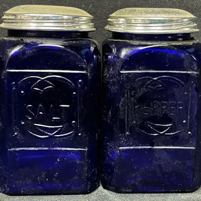 Cobalt Blue Glass Salt & Pepper Shakers