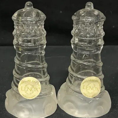 Lenox Lead Crystal Lighthouse Salt & Pepper Shakers