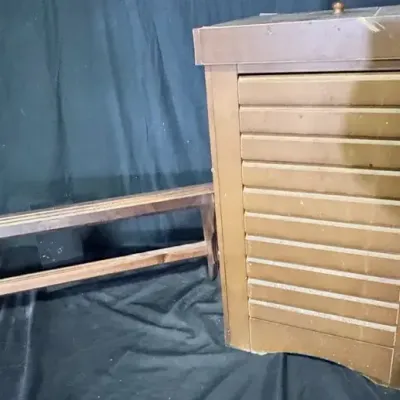 Wooden Shelf And Laundry Basket 
