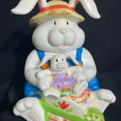 Ceramic Easter Bunny Cookie Jar