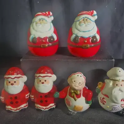 AppleTree Design Santa & Mrs. Claus Salt & Pepper Shakers - 3 Sets