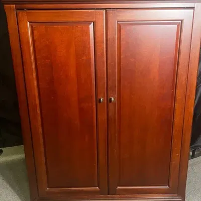 Tall Wooden Media Armoire / Entertainment Center